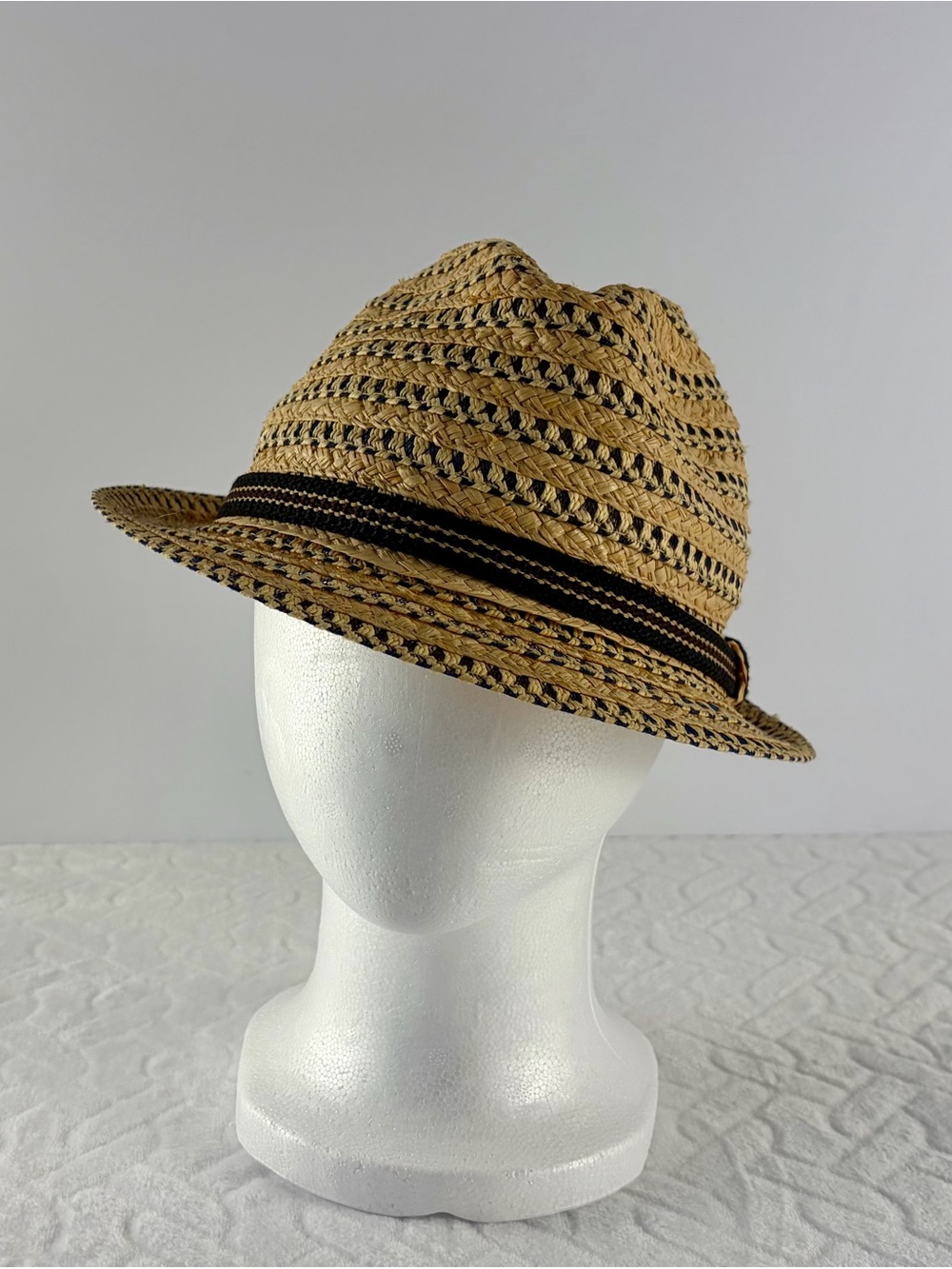 Scala handmade Straw Fedora Hat Size L